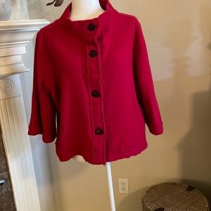 Chico’s - 100% Wool jacket with toggle closures; size 3